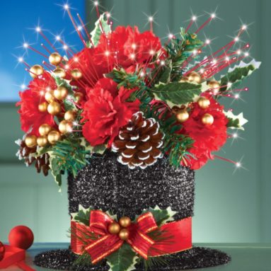 Top Hat Christmas Floral Centerpiece