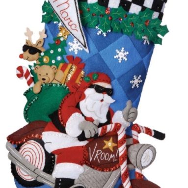 Bucilla Cruising Santa Stocking Felt Appliqué Kit