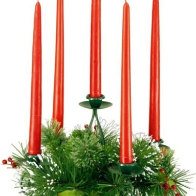 Candle Holder with Holly Leaves