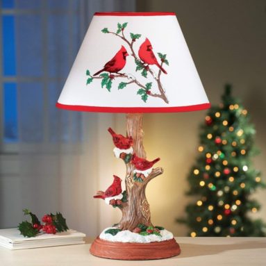 Cardinal Table Lamp Christmas Decoration