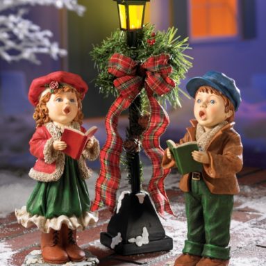 Christmas Children Singing & Caroling Figurine Set