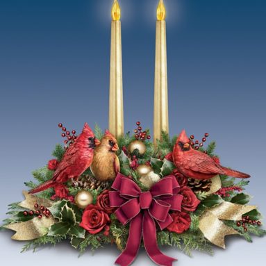 Christmas Floral Table Centerpiece Plays Music And Lights Up