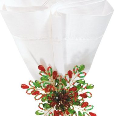 Christmas Holiday Flower Napkin Ring