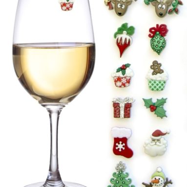 Christmas Magnetic Wine Glass Charms and Markers
