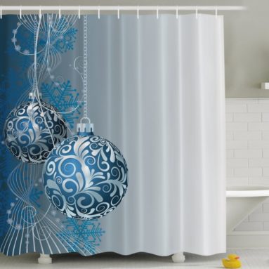 Christmas Ornaments Fabric Shower Curtain