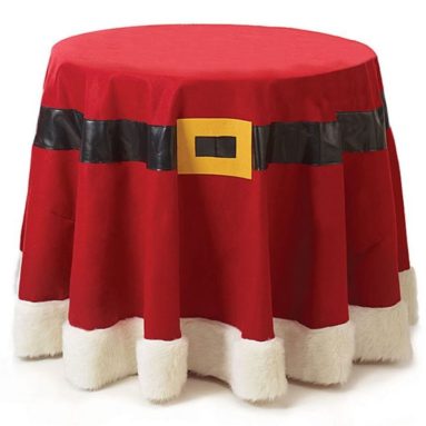 Christmas Santa Belt Red Felt Fabric Tablecloth 96 Round