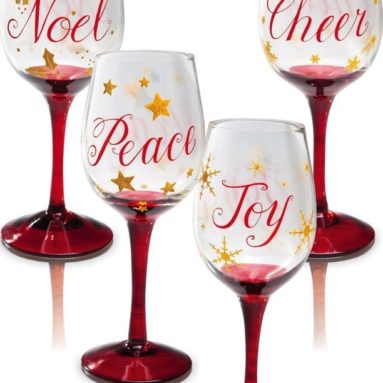 Christmas Slippers Wine Glass