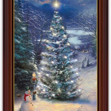 Christmas Tree Wall Hanging Framed Canvas Print
