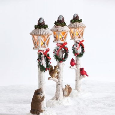 Christmas Victorian Lightpost with LED lights Holiday Mantel Decor
