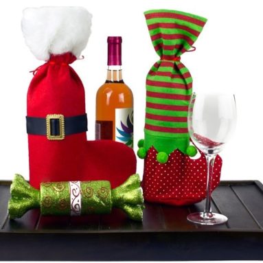 Christmas Wine Gift Bags Set