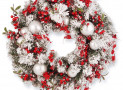 Christmas Wreath with Red and White Ornaments