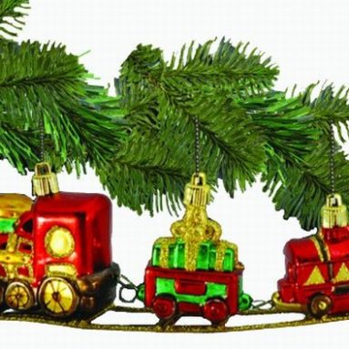 Barcana 3-Inch Shatterproof Train on Track, Christmas Ornament