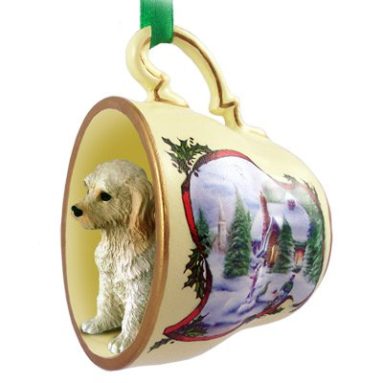 Cream Tea Cup Snowman Holiday Ornament