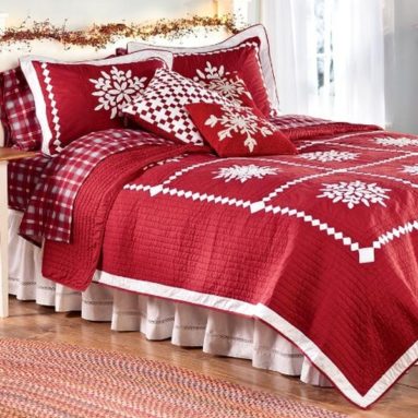 Crystal Snowflake Cotton Full/Queen Quilt Set