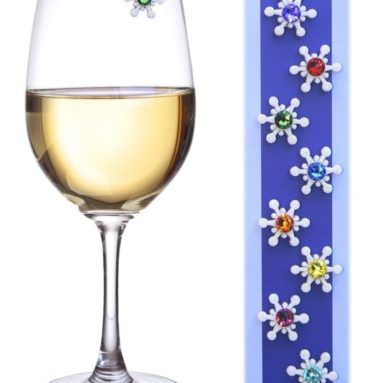 Crystal Snowflake Magnetic Wine Glass Charms & Markers