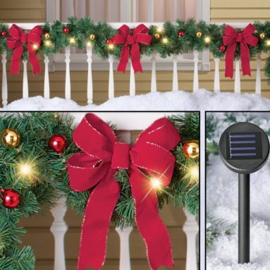 Decorated Solar Lighted Christmas Garland