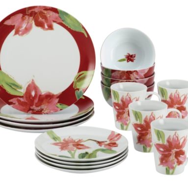 Dinnerware Amaryllis Holiday 16-Piece Dinnerware Set