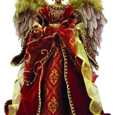 Diva Angel Christmas Tree Topper with Feathers