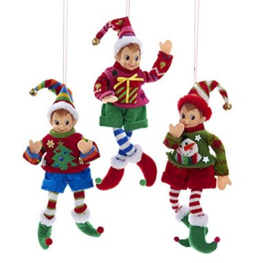 Elf IN Sweater Ornament Set