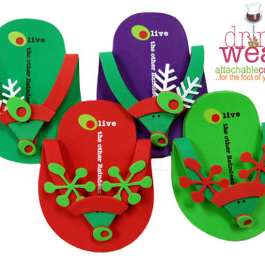 OLIVE, THE OTHER REINDEER HOLIDAY WINE GLASS COASTERS