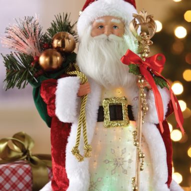 Festive Fiber Optic Santa Christmas Statue