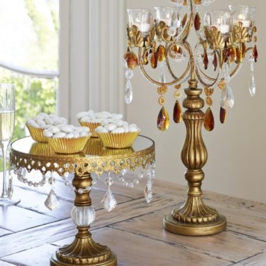 Gold Beaded Small Cake Stand