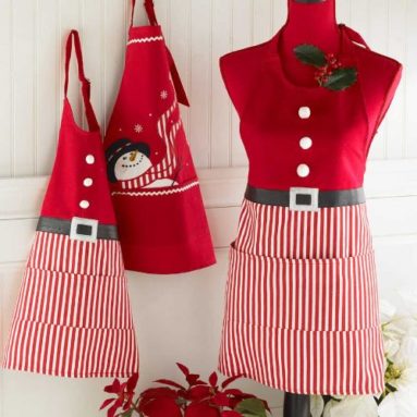 Holiday Candy Stripe Santa Apron