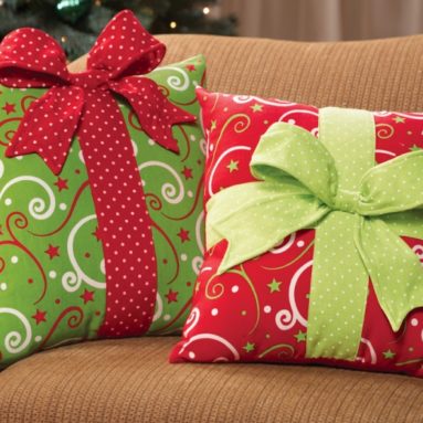 Holiday Gift Box Accent Pillow