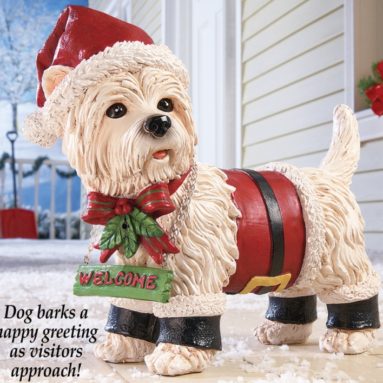 Holiday Motion Sensor Santa Dog