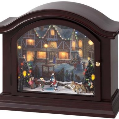 Illuminated and Animated Mantel Music Box