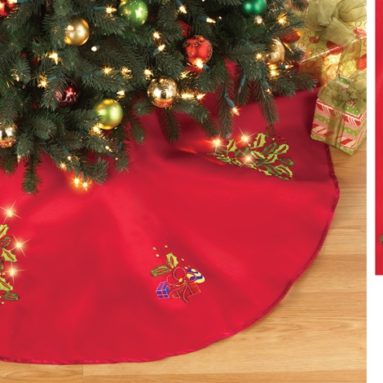 LED Embroidered Round Tree Skirt