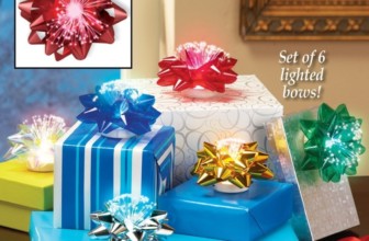 LED Fiber Optic Gift Bows – Set of 6