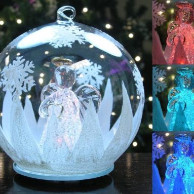 LED Glass Globe Christmas Tree Ornament