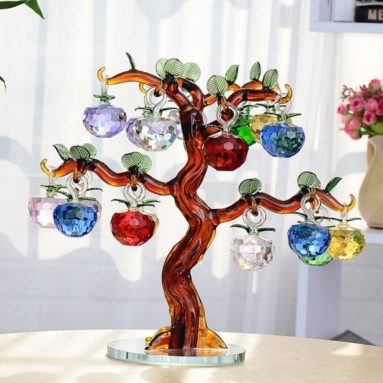Large Crystal Glass Apple Tree Ornaments
