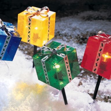 Lighted Outdoor Gift Stakes