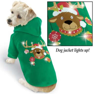 Lighted Reindeer Dog Hooded Jacket