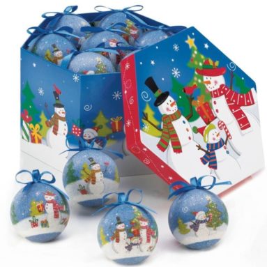 Merry Snowman Family Ornament Box Set