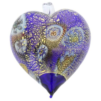 Murano Glass Millefiori Heart Christmas Ornament