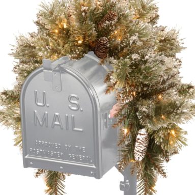 National Tree Glittery Bristle Pine Mailbox Swag