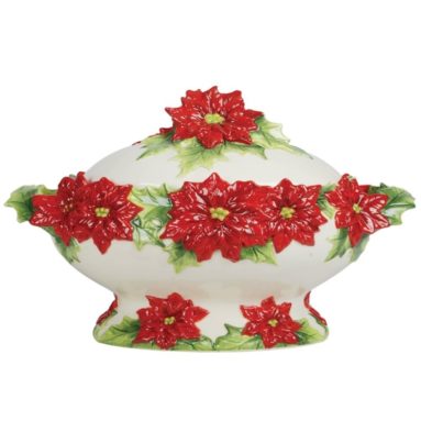 Poinsettia Covered Server