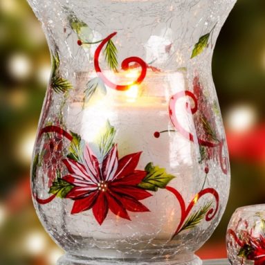 Poinsettia Pillar Candle Holder