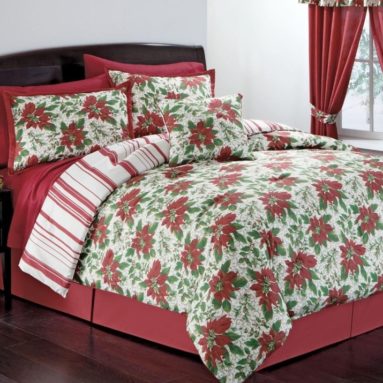 Poinsettia Wreath Comforter Set