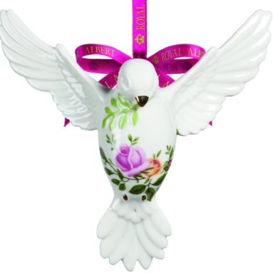 Roses Holiday Dove of Peace Ornament