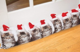 Santa Cat Draft Stopper/Pillow – Photorealistic Christmas Door
