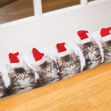 Santa Cat Draft Stopper/Pillow – Photorealistic Christmas Door