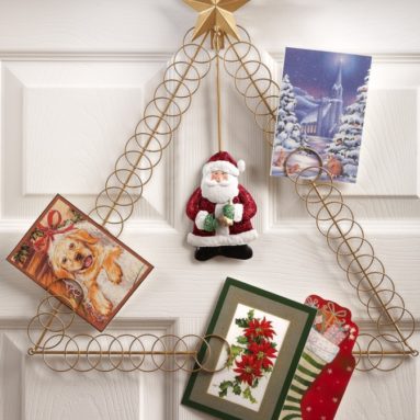 Santa Claus Over The Door Holiday Tree Card Holder