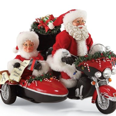 Santa Claus “Good Day For A Ride” Clothtique Christmas Figurine