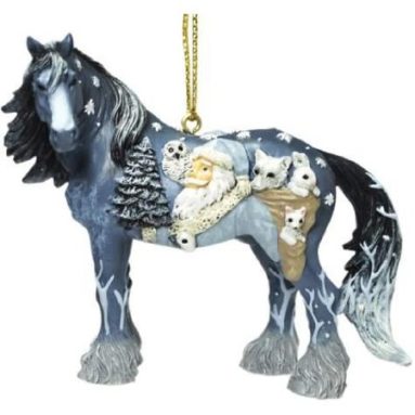 Santa Clydesdale 2-1/2-Inch Resin Holiday Ornament Figurine