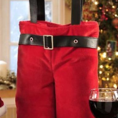 Santa Pants Wine Bag