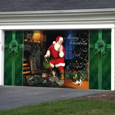 Santa’s Secret Outdoor Christmas Holiday Garage Door